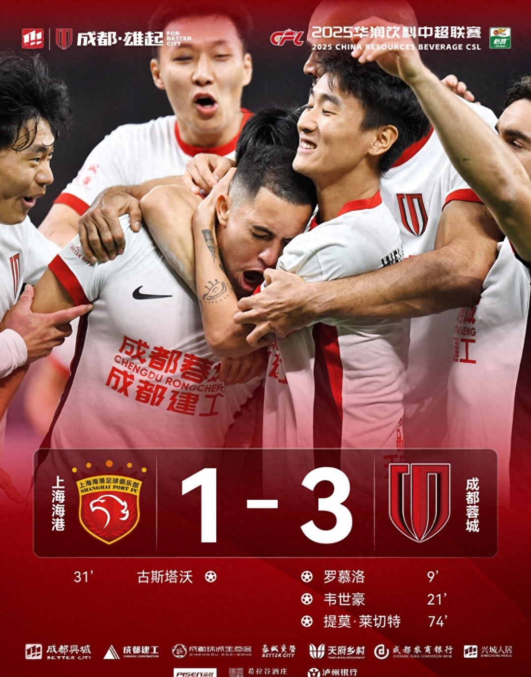 包含海口乐凯客场战胜成都蓉城，继续领跑中甲的词条